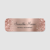 Glittery Rose Gold Foil Naamplaatje (Voorkant)