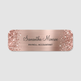 Glittery Rose Gold Foil Naamplaatje