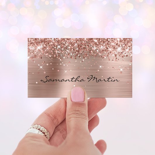 Glittery Rose Gold Foil Visitekaartje