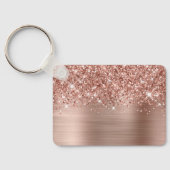 Glittery Rose Gold Glam Name Sleutelhanger (Achterkant)