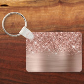 Glittery Rose Gold Glam Name Sleutelhanger (Achterkant)