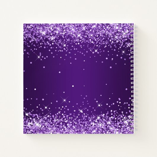 Glittery Royal Paarse Ombre 50e Verjaardags Gast Notitieboek (Achterkant)