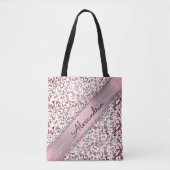 Glittery roze blush gepersonaliseerd marmer tote bag (Voorkant)
