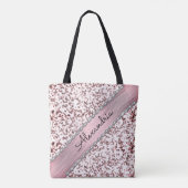Glittery roze blush gepersonaliseerd marmer tote bag (Achterkant)