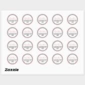 Glittery roze en zilver retouradres ronde sticker (Vel)
