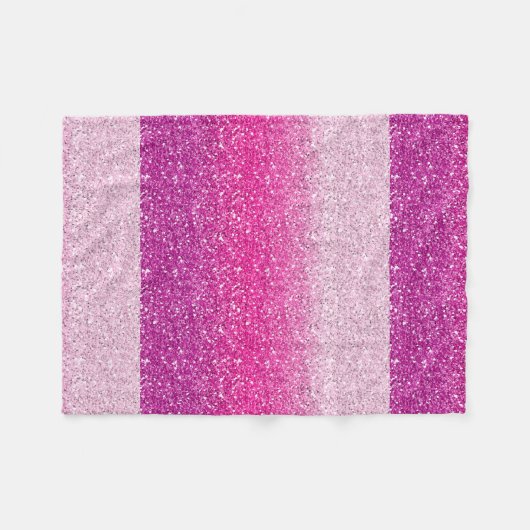 Glittery Roze Ombre Fleece Deken (Voorkant (Horizontaal))