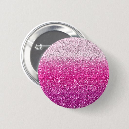 Glittery Roze Ombre Ronde Button 5,7 Cm (Voorkant /achterkant)
