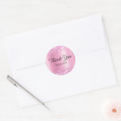 Glittery  Roze Shimmer Dank u Ronde Sticker (Envelop)