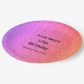 Glittery Roze Sinaasappel 17e Verjaardag Custom Ag Papieren Bordje (Gekanteld)