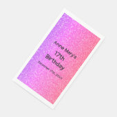 Glittery Roze Sinaasappel 17e Verjaardag Custom Ag Servet (Hoek)