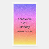 Glittery Roze Sinaasappel 17e Verjaardag Custom Ag Servet (Voorkant)