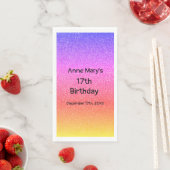 Glittery Roze Sinaasappel 17e Verjaardag Custom Ag Servet (Insitu)