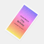 Glittery Roze Sinaasappel 17e Verjaardag Custom Ag Servet (Hoek)