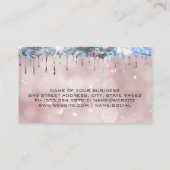 Glittery Shiny Drip | Achtergrond lichtroze achter Visitekaartje (Achterkant)