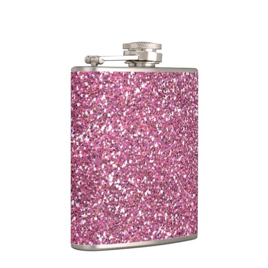 Glittery Shiny Pink Glitters Heupfles (Rechts)