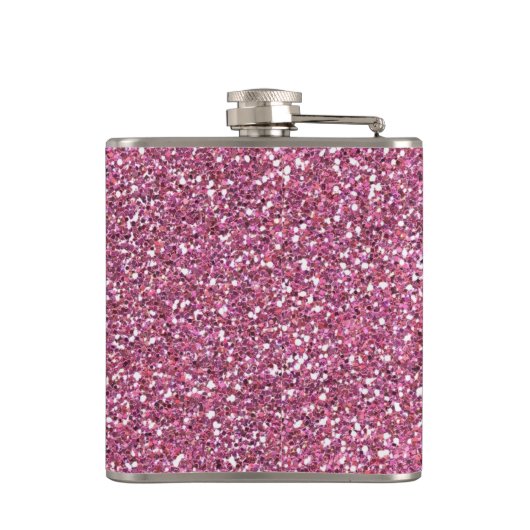 Glittery Shiny Pink Glitters Heupfles (Achterkant)