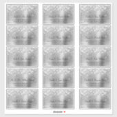 Glittery Silver 15 Adresetiketten voor gastweddens Sticker (Vel)