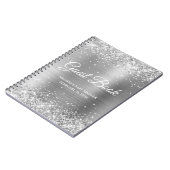 Glittery Silver Baby shower Guestbook Notitieboek (Linkerzijde)