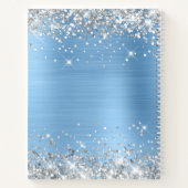 Glittery Silver Blue Folie Baby shower Gast Notitieboek (Achterkant)