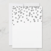 Glittery Silver Confetti Elegant 50th Birthday Kaart (Achterkant)