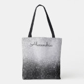 Glittery Silver en Black Tote Bag (Achterkant)