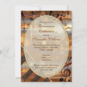 Glittery Silver en Gold Muzieknoten Quinceañera Kaart (Achterkant)