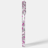 Glittery Silver en Hot Pink Glam Curly Signature Case-Mate iPhone Case (Achterkant / Rechts)