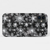 Glittery Silver Festive sneeuwvlokpatroon Case-Mate iPhone Case (Achterkant (horizontaal))