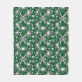 Glittery Silver Festive sneeuwvlokpatroon Fleece Deken (Voorkant)