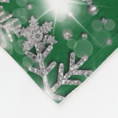 Glittery Silver Festive sneeuwvlokpatroon Fleece Deken (Hoek)
