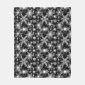 Glittery Silver Festive sneeuwvlokpatroon Fleece Deken (Voorkant)