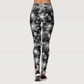 Glittery Silver Festive sneeuwvlokpatroon Leggings (Achterkant)