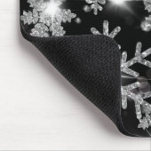 Glittery Silver Festive sneeuwvlokpatroon Muismat (Hoek)