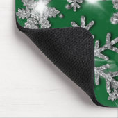 Glittery Silver Festive sneeuwvlokpatroon Muismat (Hoek)