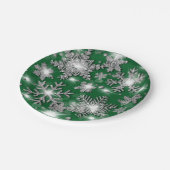 Glittery Silver Festive sneeuwvlokpatroon Papieren Bordje (Gekanteld)