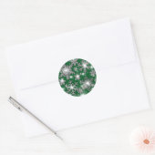 Glittery Silver Festive sneeuwvlokpatroon Ronde Sticker (Envelop)