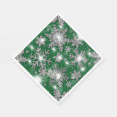 Glittery Silver Festive sneeuwvlokpatroon Servet (Hoek)