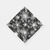 Glittery Silver Festive sneeuwvlokpatroon Servet (Hoek)