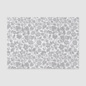 Glittery Silver Floral over White Tissuepapier