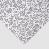 Glittery Silver Floral over White Tissuepapier (Detail)
