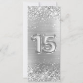 Glittery Silver Foil 15 Quinceañera Kaart (Achterkant)