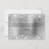 Glittery Silver Foil 21st Birthday Bedankkaart (Achterkant)