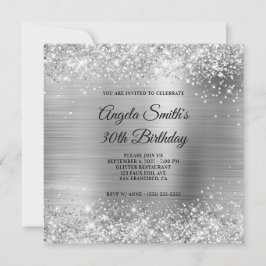 Glittery Silver Foil 30th Birthday Kaart