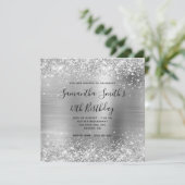 Glittery Silver Foil 40th Birthday Kaart (Staand voorkant)