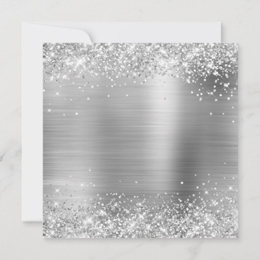 Glittery Silver Foil 40th Birthday Kaart (Achterkant)