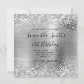 Glittery Silver Foil 40th Birthday Kaart (Voorkant)