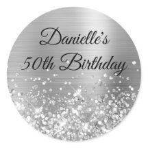 Glittery Silver Foil 50th Birthday