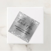Glittery Silver Foil Baby shower Hartelijk dank Bedankjes Labels (In situ)