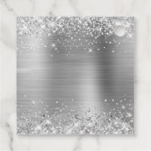 Glittery Silver Foil Baby shower Hartelijk dank Bedankjes Labels (Achterkant)