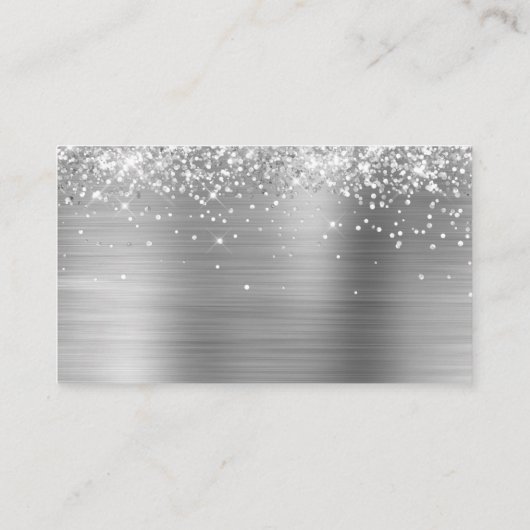 Glittery Silver Foil Blank Plaatskaartje (Achterkant)
